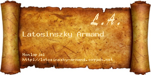 Latosinszky Armand névjegykártya